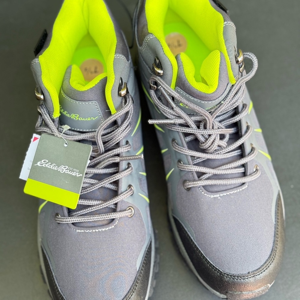 Eddie Bauer Men's Athletic Shoes in Gray and Neon Yellow